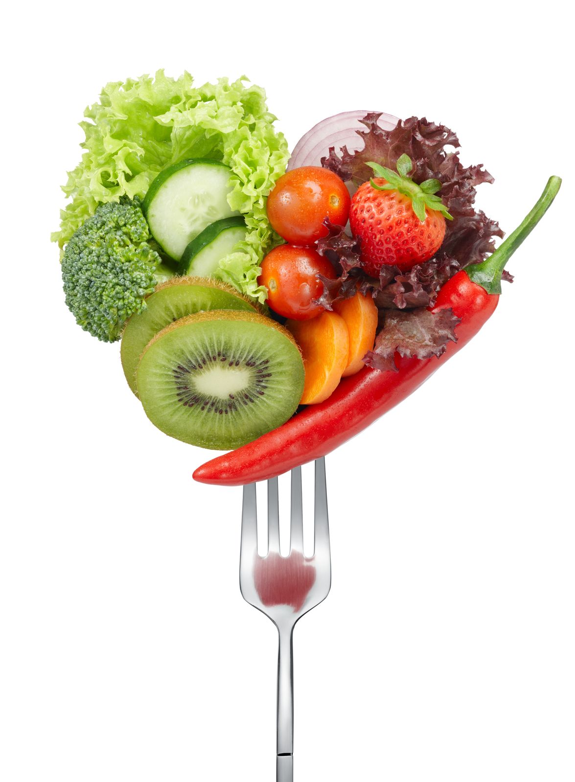 Do Your Heart a Favor - Eat Right and Exercise! Veggies on a fork