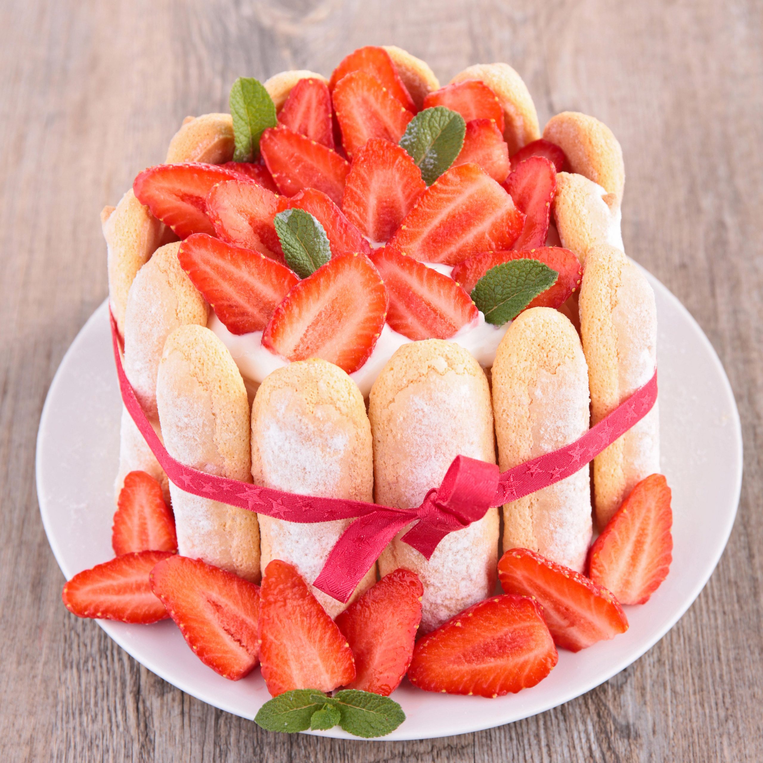 Strawberry Lady Finger Cake image