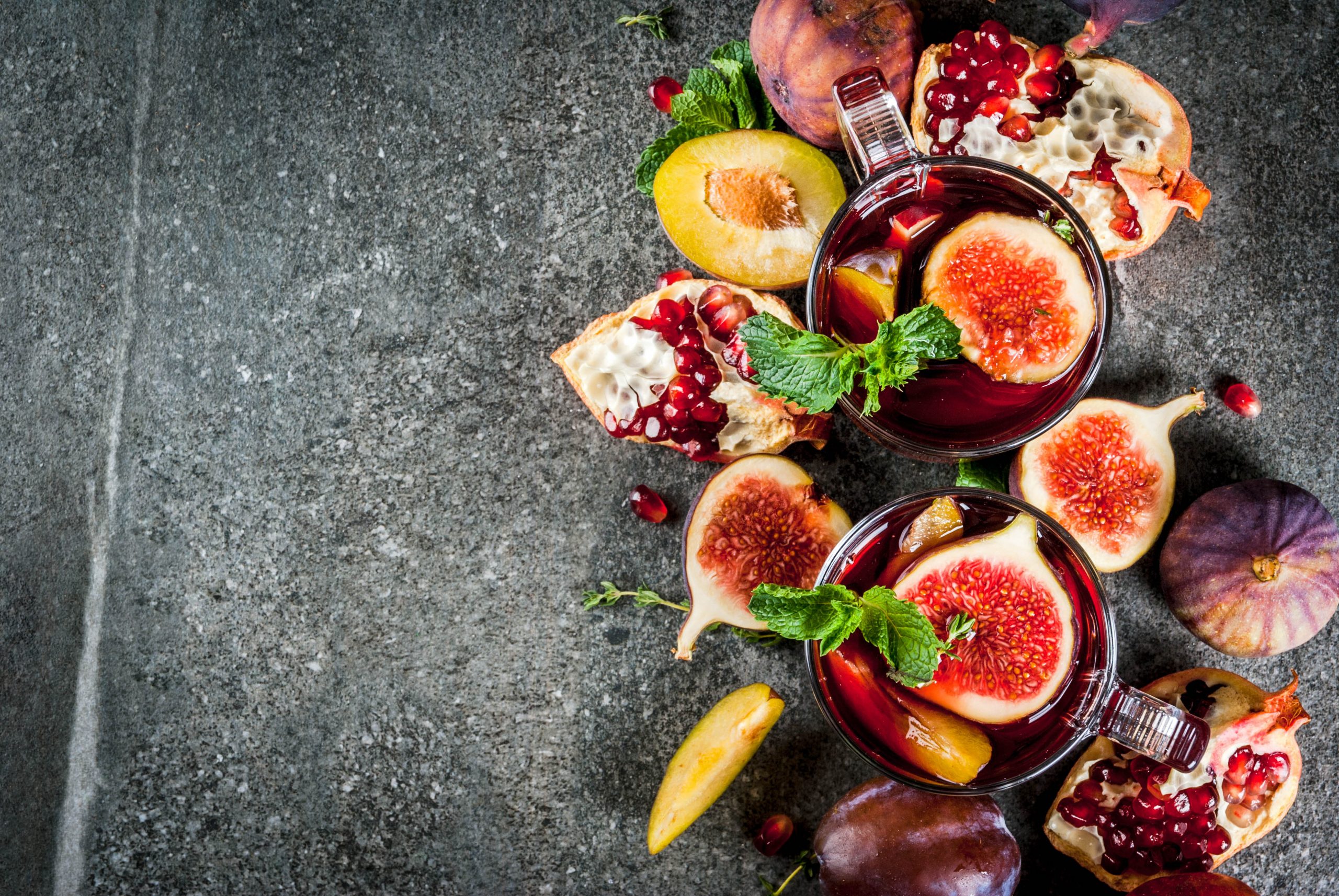 Autumn Sangria With Apples, Pomegranates And Figs